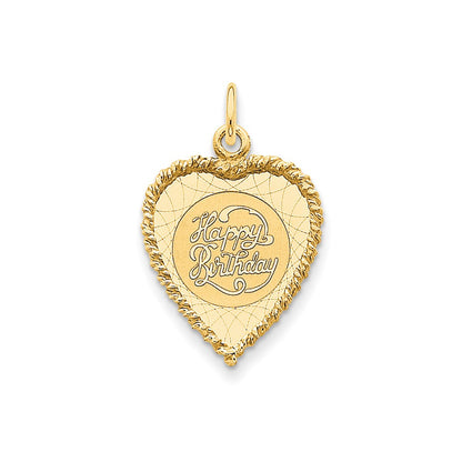 14k Yellow Gold Happy Birthday Charm