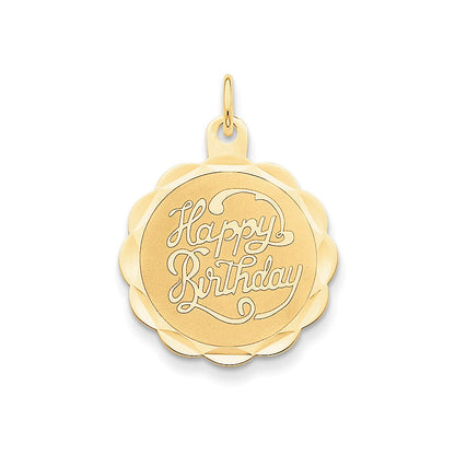 14k Yellow Gold Happy Birthday Charm