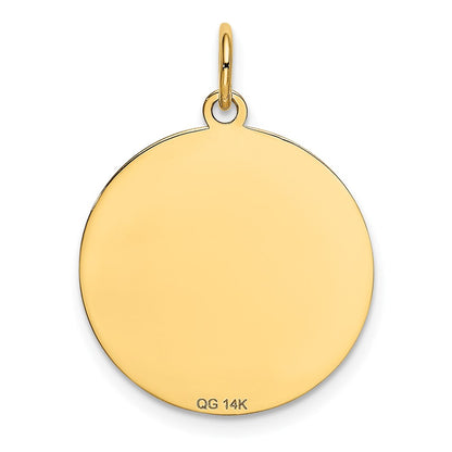 14k Yellow Gold Golden Retriever Disc Charm