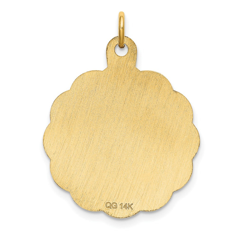 14k Yellow Gold Merry Christmas Disc Charm