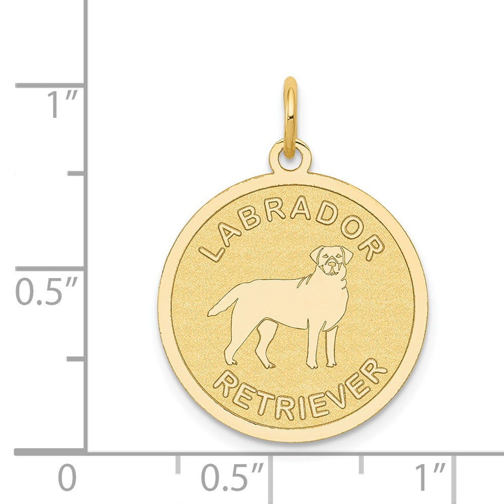 14k Yellow Gold Labrador Retriever Disc Charm