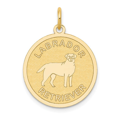 14k Yellow Gold Labrador Retriever Disc Charm