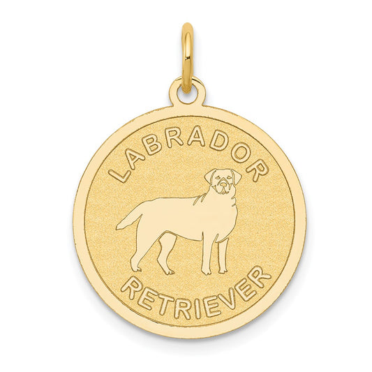 14k Yellow Gold Labrador Retriever Disc Charm