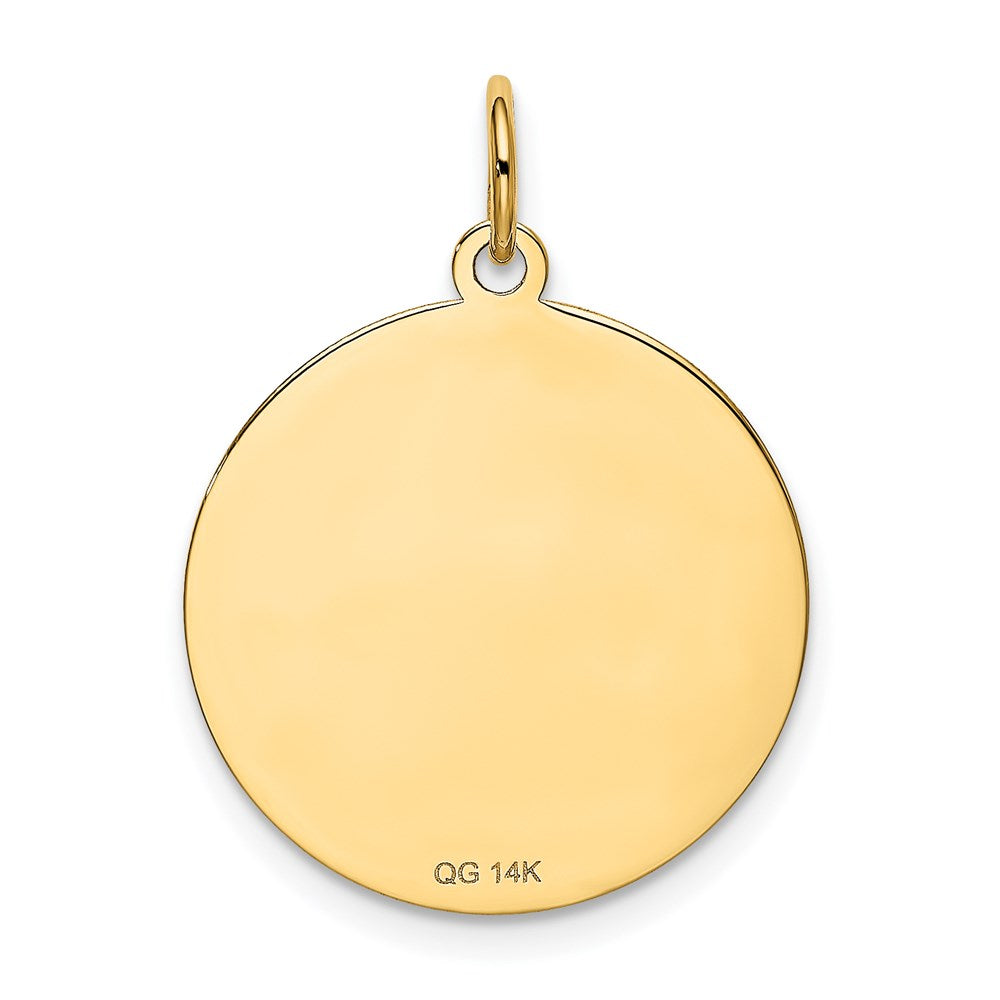 14k Yellow Gold Pug Disc Charm