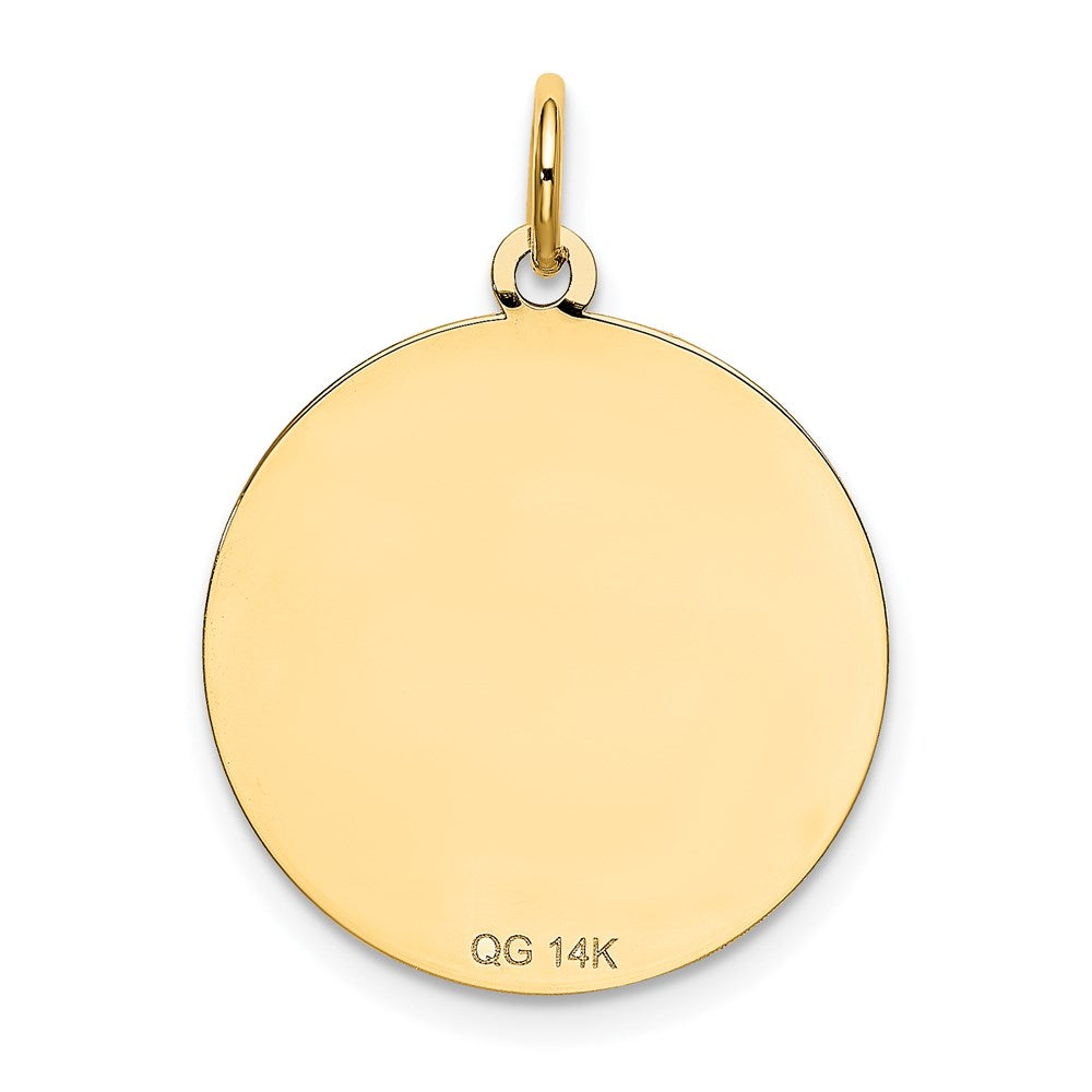 14k Yellow Gold Shih Tzu Disc Charm