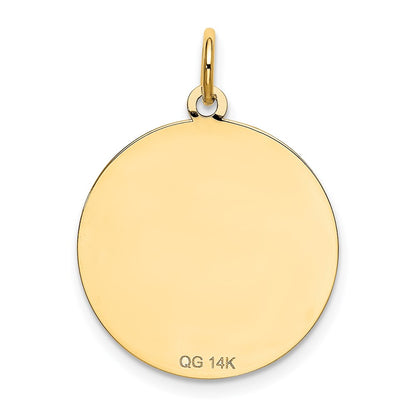 14k Yellow Gold Shih Tzu Disc Charm