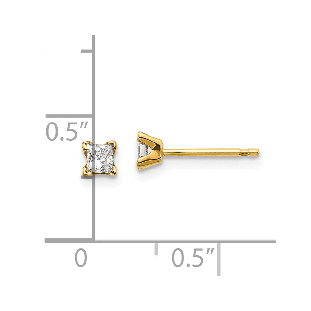 14k AAA Quality Complete Princess cut Diamond Earring