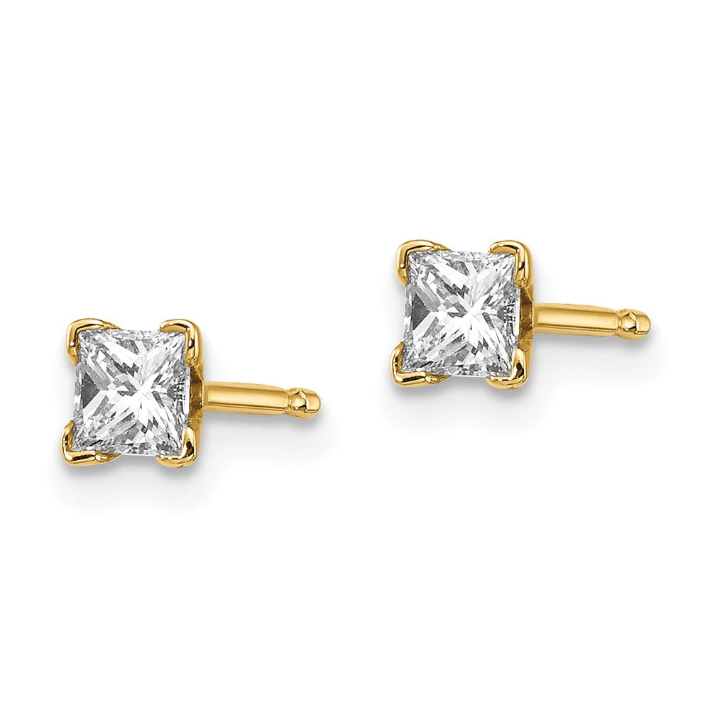 14k AAA Quality Complete Princess cut Diamond Earring