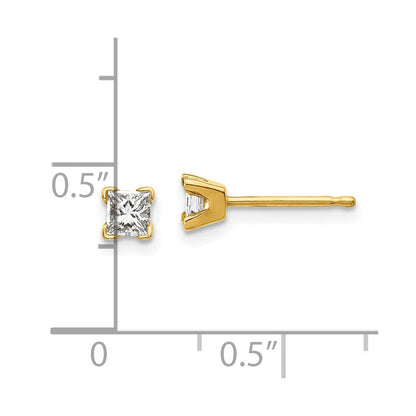 14k AAA Quality Complete Princess cut Diamond Earring