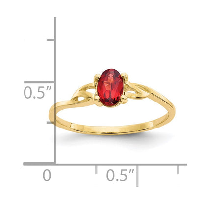 14K Yellow Gold Garnet Birthstone Ring