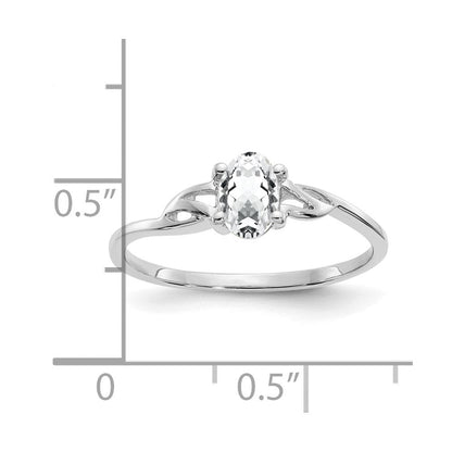 14k White Gold Topaz Birthstone Ring