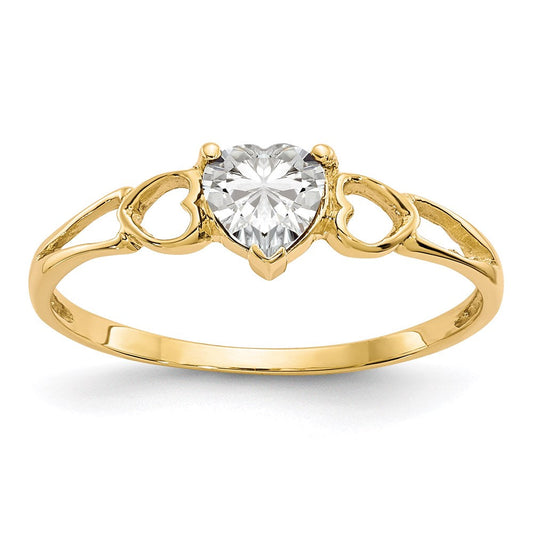 14k yellow gold white topaz birthstone ring xbr157