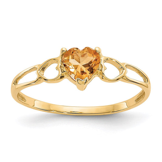 14k yellow gold citrine birthstone ring xbr164