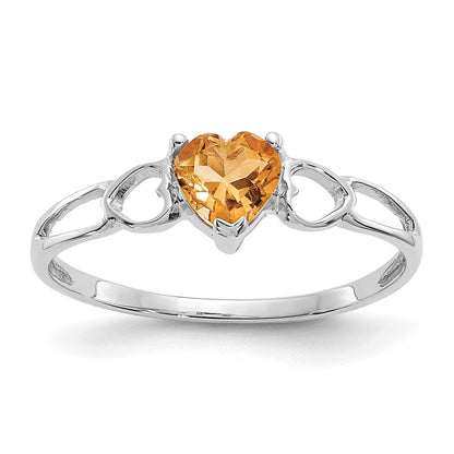 14k white gold citrine birthstone ring xbr176