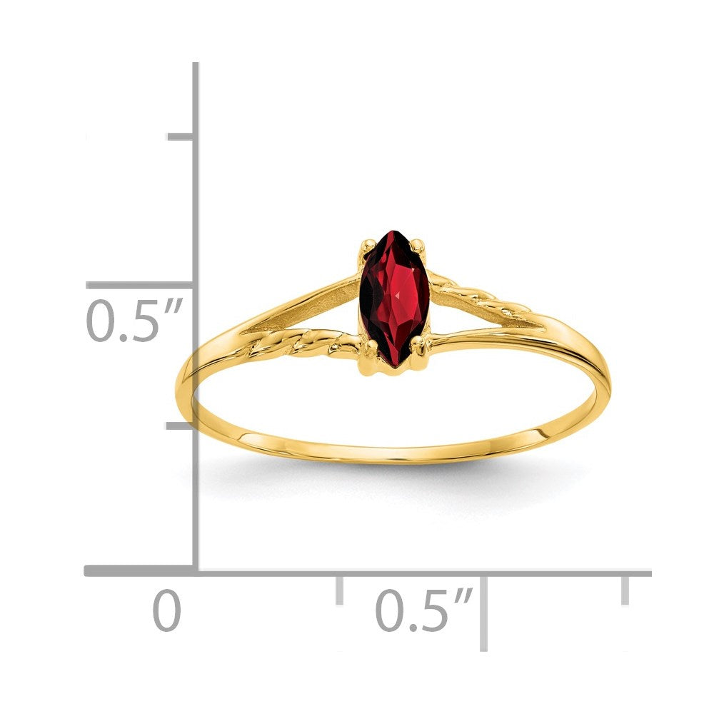 14k yellow gold garnet birthstone ring xbr178