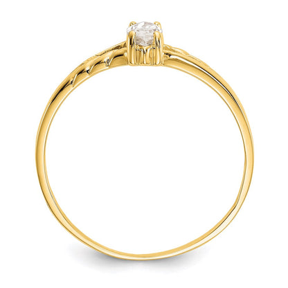 14k yellow gold white topaz birthstone ring xbr181