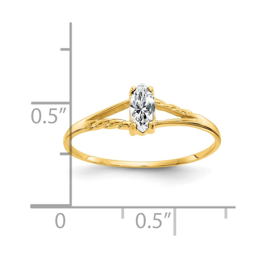 14k yellow gold white topaz birthstone ring xbr181