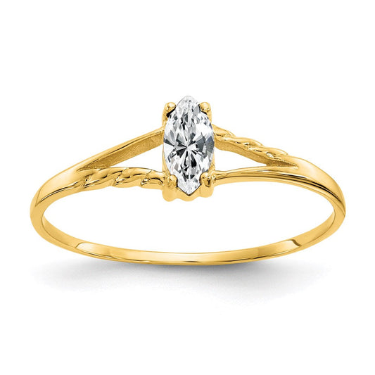 14k yellow gold white topaz birthstone ring xbr181