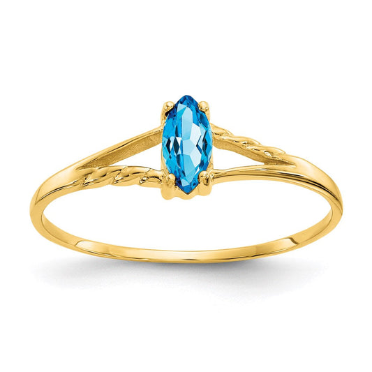14k yellow gold blue topaz birthstone ring xbr189