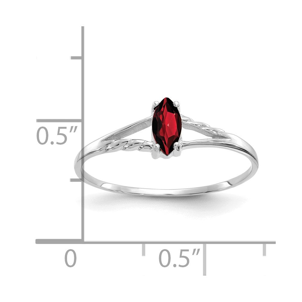 14k white gold garnet birthstone ring xbr190