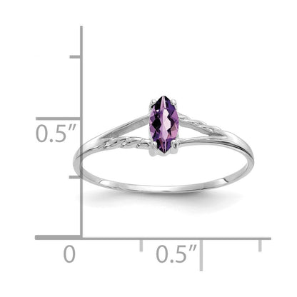 14k white gold amethyst birthstone ring xbr191