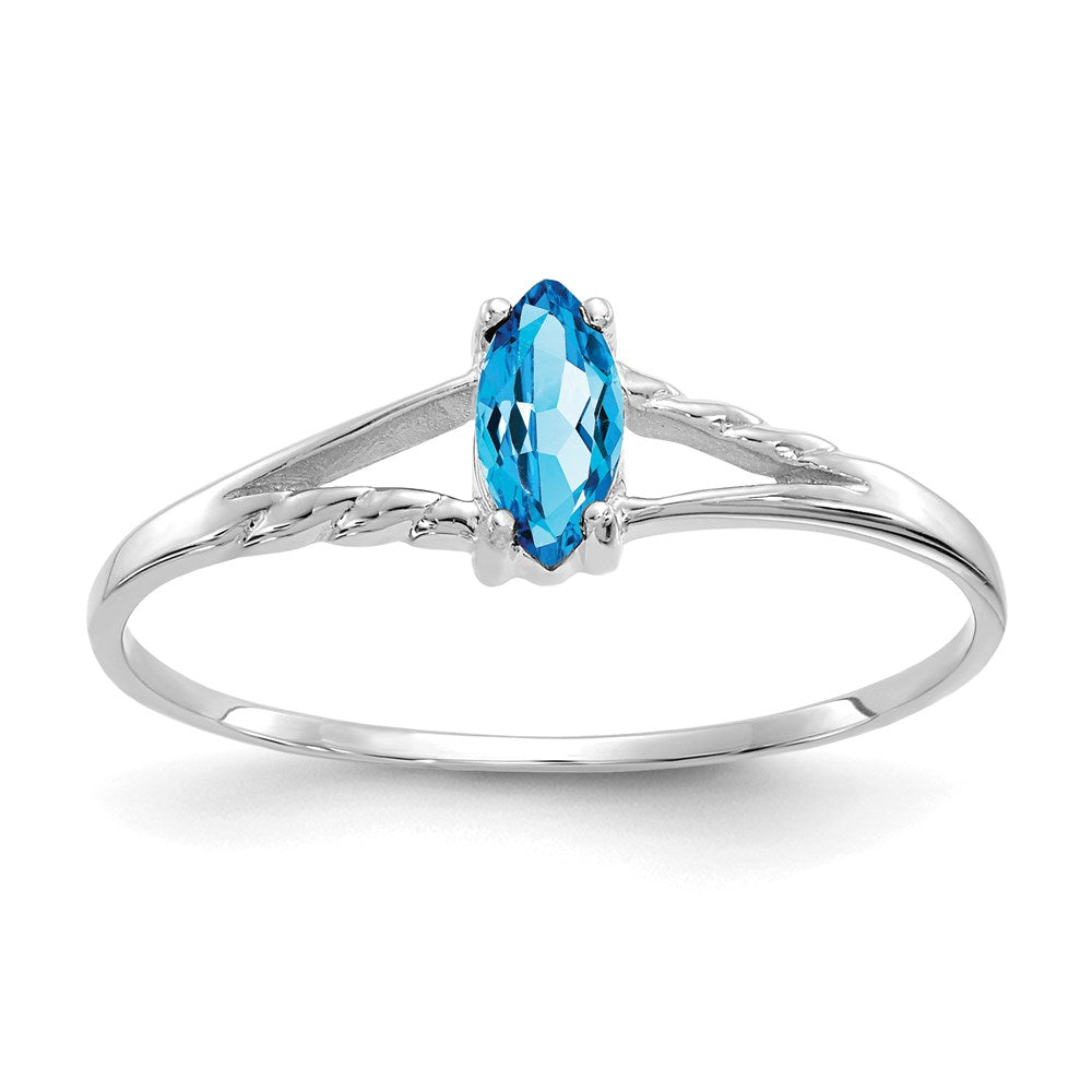14k white gold blue topaz birthstone ring xbr201