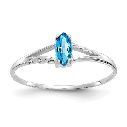 14k white gold blue topaz birthstone ring xbr201