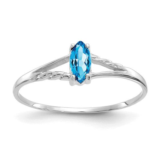 14k white gold blue topaz birthstone ring xbr201