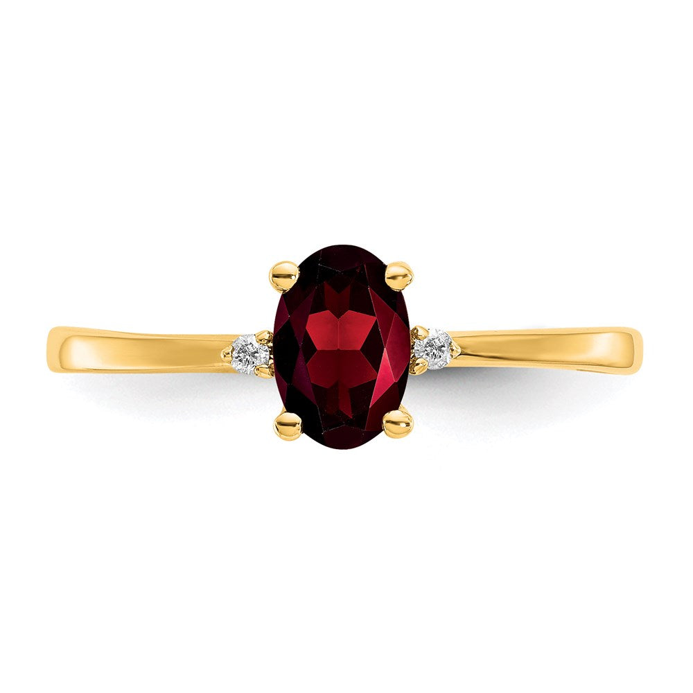 14K Yellow Gold Real Diamond u0026 Garnet Birthstone Ring