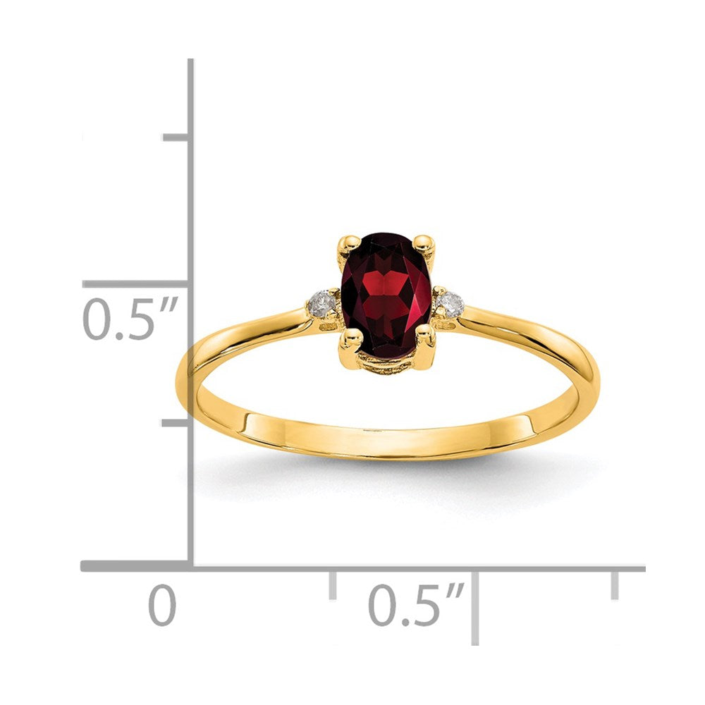 14K Yellow Gold Real Diamond u0026 Garnet Birthstone Ring