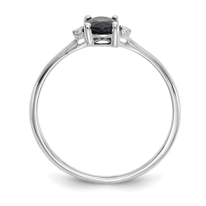 14k White Gold Real Diamond u0026 Sapphire Birthstone Ring