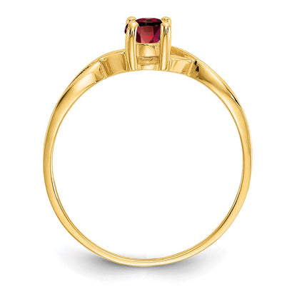 14K Yellow Gold Natural Garnet Birthstone Ring