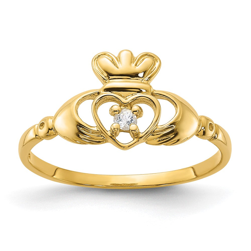 14k yellow gold white topaz birthstone ring xbr265