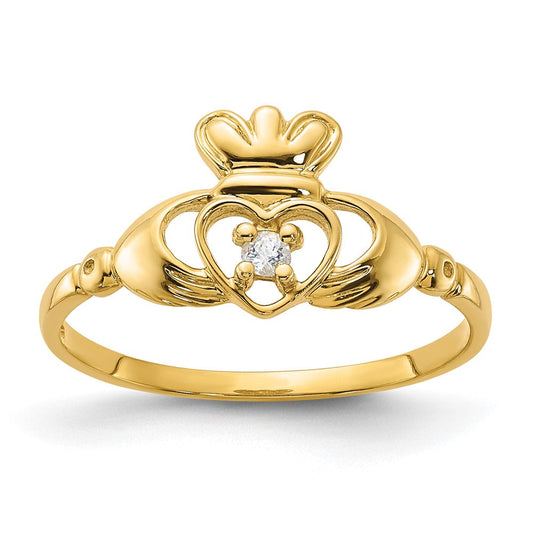 14k yellow gold white topaz birthstone ring xbr265