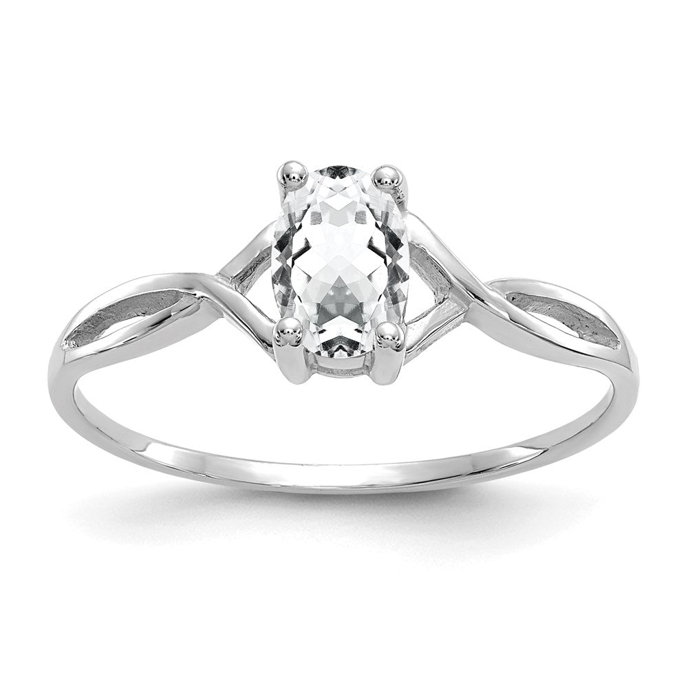 14k White Gold Topaz Birthstone Ring