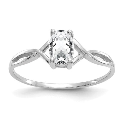 14k White Gold Topaz Birthstone Ring