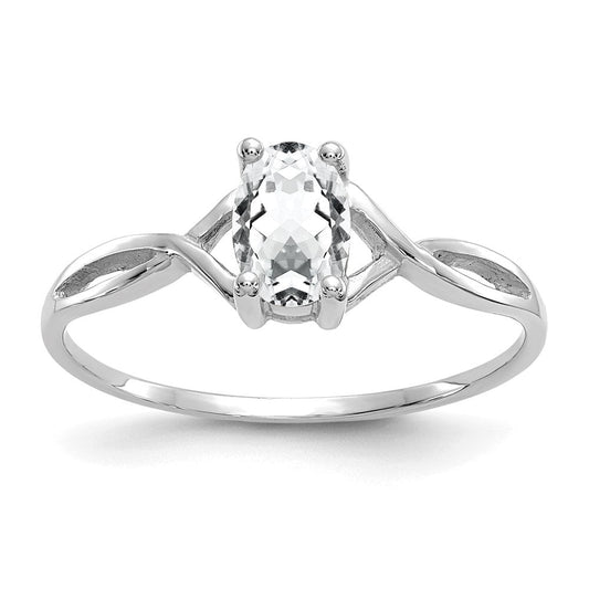 14k White Gold Topaz Birthstone Ring
