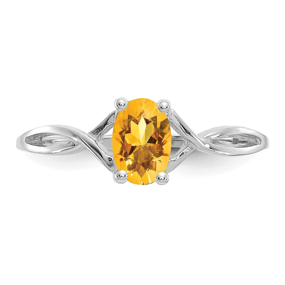 14k White Gold Citrine Birthstone Ring