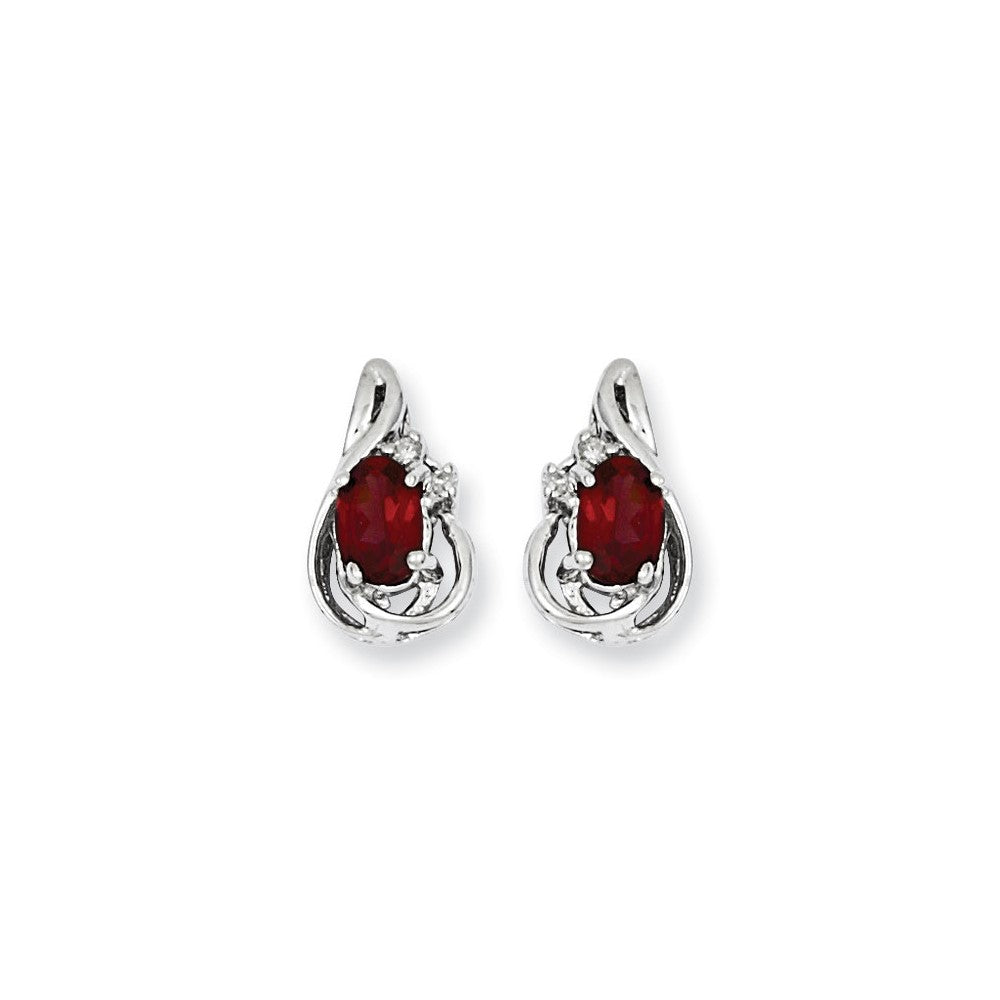14k White Gold WG Dia & GA Earrings