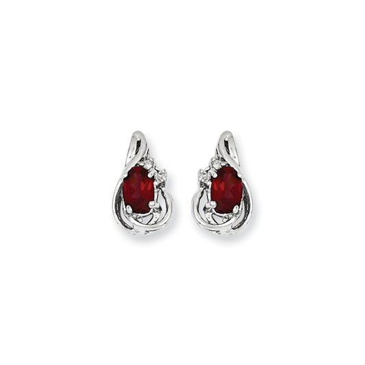 14k White Gold WG Dia & GA Earrings