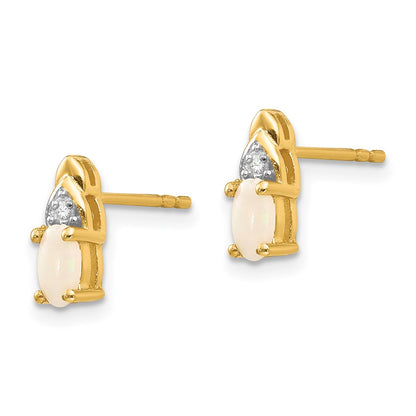 14K Diamond and Opal Earrings