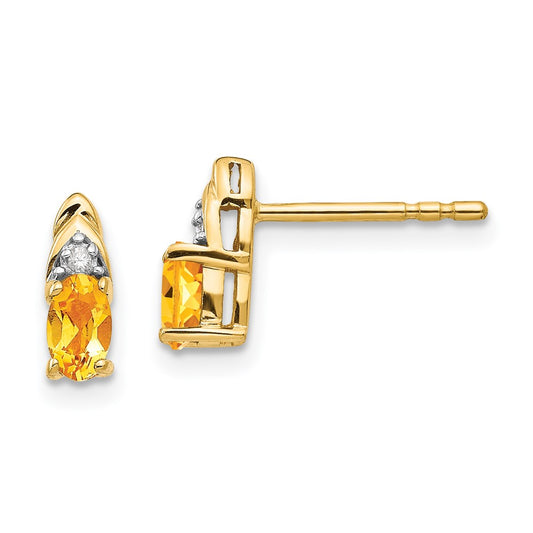 14K Diamond and Citrine Earrings