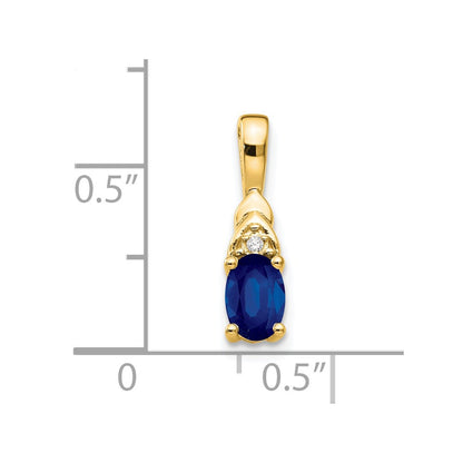 14K Diamond and Sapphire Pendant