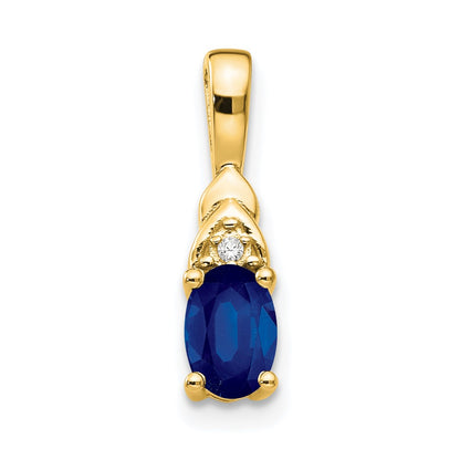 14K Diamond and Sapphire Pendant