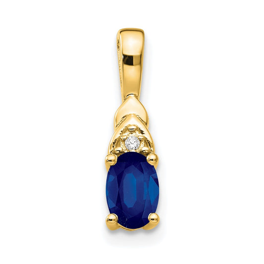 14K Diamond and Sapphire Pendant