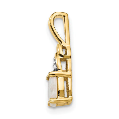 14K Diamond and Opal Pendant