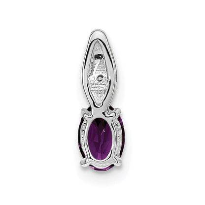 14k White Gold Amethyst Diamond Pendant