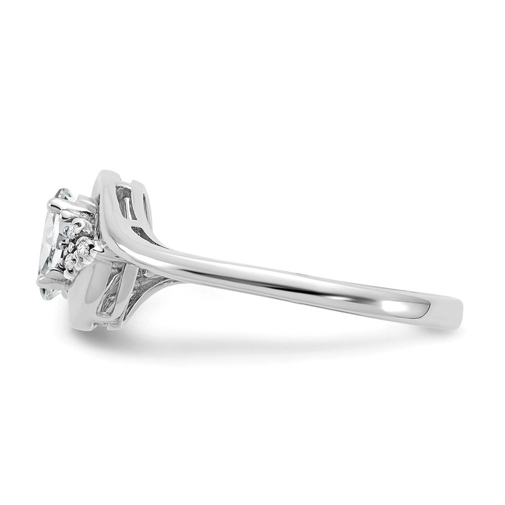 14k White Gold Topaz and Real Diamond Ring