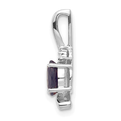 14k White Gold Sapphire Diamond Pendant