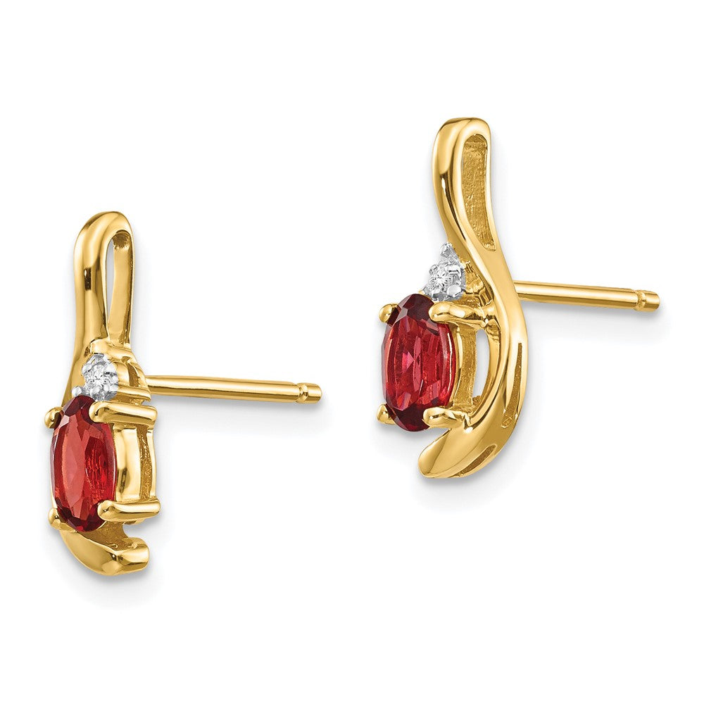 14K Diamond and Garnet Earrings